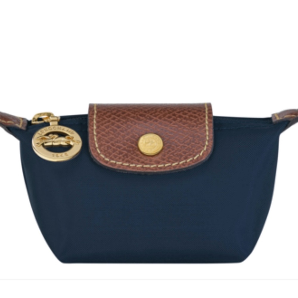 Longchamp Navy and Brown Coin Pouch